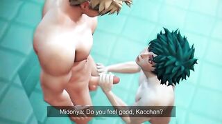 Hero's Bath Time - Midoriya x Bakugo - my Hero Academia 3D Animation Parody Llama Del Geh - BussyHunter.com