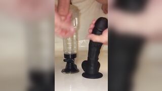 (custom Video, Edited) Horny Married Guy Plays with Fleshlight & Cums on Dildo & Sucks Clean. Jetsfan1983 - BussyHunter.com