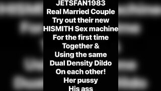 Real Married Couple Testing out their new HISMITH Sex Machine together for the first Time with Dildo Jetsfan1983 - BussyHunter.com