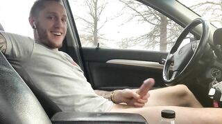 White Boy Cums Huge in Car Carter Bennett - BussyHunter.com