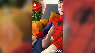 Sexy Spiderman Cums a Huge Web 