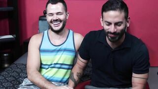 Bearded Handsome Latino Sucks a Huge Hunk Cock - Cesar Rossi , Valenting Petrov Pride Studios - BussyHunter.com