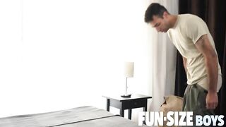 FUN SIZE BOYS - Towering DILFs Bareback DP Eager little Austin Fun-Size Boys - BussyHunter.com