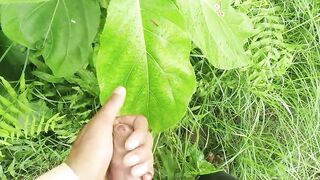 Big Cock Cumshot in Natural Garden, Outdoor Cumshot Desimast - BussyHunter.com