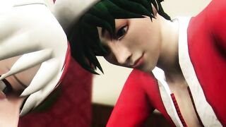 Hero's Christmas Threesome with Santa - Bakugo x Midoriya x Todoroki 3D Animation Parody Llama Del Geh - BussyHunter.com