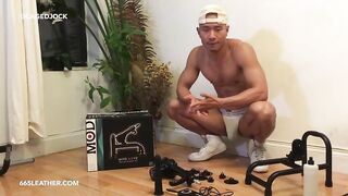 GETTING FUCKED BY a DILDO MACHINE BY 665LEATHER Cagedjock - BussyHunter.com