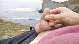 Big Beautiful Big Fat Cock Gets Handjob in Public with Gorgeous Sea Views Jomilove - BussyHunter.com