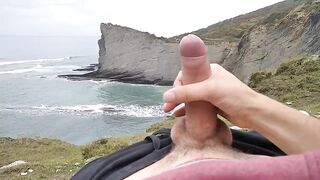 Big Beautiful Big Fat Cock Gets Handjob in Public with Gorgeous Sea Views Jomilove - BussyHunter.com