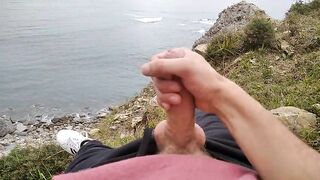 Big Beautiful Big Fat Cock Gets Handjob in Public with Gorgeous Sea Views Jomilove - BussyHunter.com