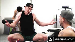 ADULT TIME - Beefcake Personal Trainer Buttfucks his Ripped Client BAREBACK in a PUBLIC GYM