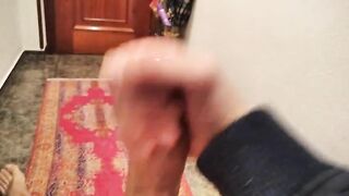 Masturbation of Nice Big Fat Cock Cums in the Hallway of the House Jomilove - BussyHunter.com