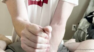 TheStepBrothers - Big bro gives Lil bro a slow tight fisted handjob - 4 min