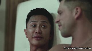 gay couple anal fuck young recruit at home