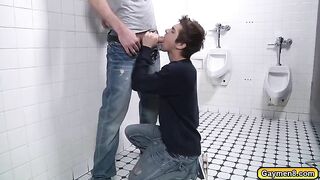 gay and straight brothers sucking cock and gives anal fucking inside the bathroom