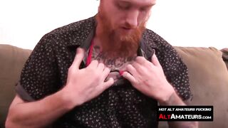 bearded ginger masturbates with his juicy dick solo2