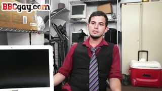 ir office bottom assfucked by black top in his asshole