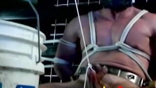 bondage for hunk with tied up blue balls but he enjoys it2