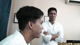 asian bottom doctor barebacked by his colleague in office