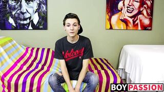 new cute and horny twink trey bentley interview and jack off2