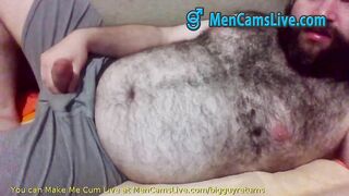 fascinating mature bear masturbating part 2 doing a cam show