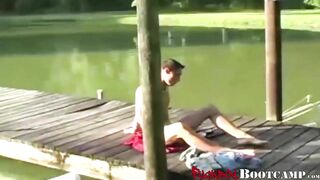 young man finds take at the lake to please his big penis2