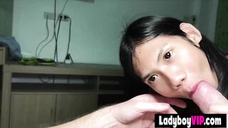 skinny ladyboy with braces gets hired but her tight ass just cant handle this thick us cock