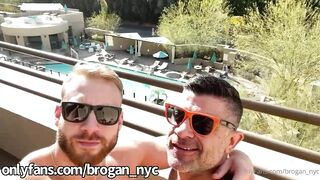 Brogan NYC & Daddy Riley - Fucking on the Balcony - Bussyhunter.com - Gay Porn