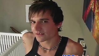 hot and cute twink wanks his big fat dick in the corner2