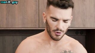 big cock amateur jock fucks bottom asshole in kitchen