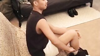 good looking asian dude wanks his rock solid cock solo2