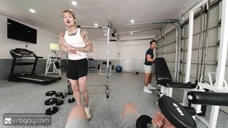 vrb gay bareback sex fantasy in the gym with muscle asian jkab dale vr porn