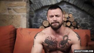 tattoo gay threesome with cumshot8