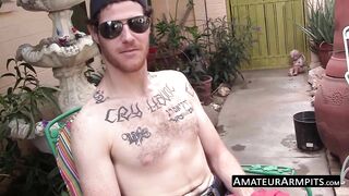 outdoor solo wanking show with hairy deviant stud2