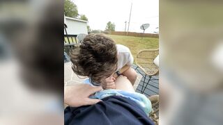 StepBrothers - Lil bro blows Big bro a bit outside on the patio - 8 secs - Bussyhunter.com - Gay Porn