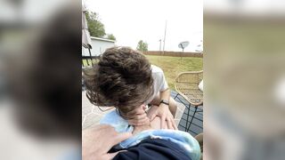 StepBrothers - Lil bro blows Big bro a bit outside on the patio - 8 secs - Bussyhunter.com - Gay Porn