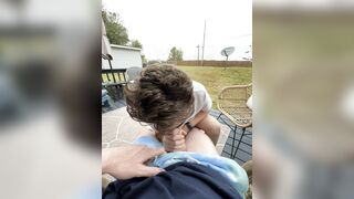 StepBrothers - Lil bro blows Big bro a bit outside on the patio - 8 secs - Bussyhunter.com - Gay Porn