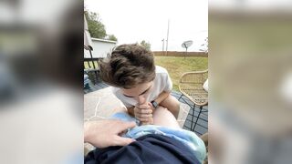 StepBrothers - Lil bro blows Big bro a bit outside on the patio - 8 secs - Bussyhunter.com - Gay Porn