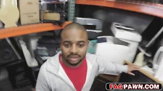 black dude sells himself and his ass to be used as a toy in a pawn shop