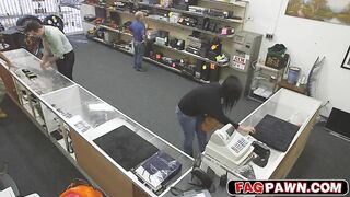 robber becomes a fuck toy in a pawn shop