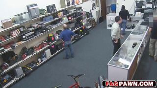 robber becomes a fuck toy in a pawn shop