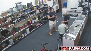 robber becomes a fuck toy in a pawn shop