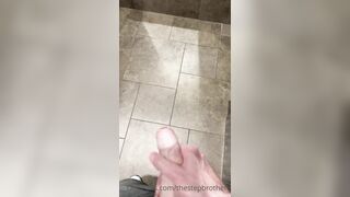 StepBrothers - Big bro shows his cock in the mirror in public bathroom - 48 secs - Bussyhunter.com - Gay Porn