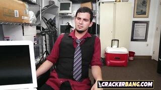 black stud fucks bareback a gay teen during fake interview