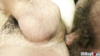fucking that hairy asshole with a big dick pounding