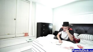 stepdaddy fools magician stepson by getting butt naked