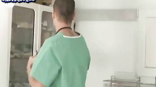 doctor whit patient in office big cock blowjob bareback fuck and cumshots