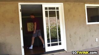 stud invites stalker neighbor and rides his cock anal