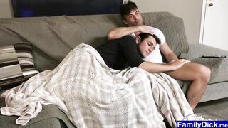 hunk stepdad fucks hot twink in the ass on movie night