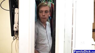 curious twink caught stroking himself and anal fucked