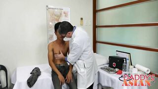 asian twink barebacks with mature deviant in doctors office